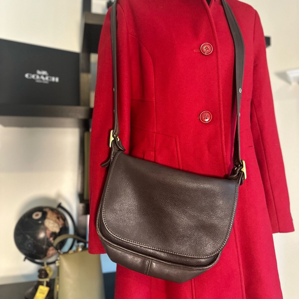 Coach Dark Brown Leather Crossbody Bag